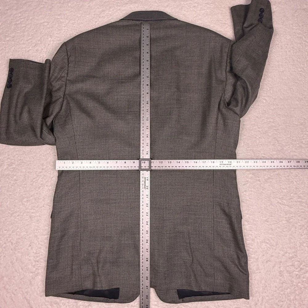 Andrew Fezza Blazer‎ Mens 43R Gray Houndstooth Wool/Silk/Poly/Rayon